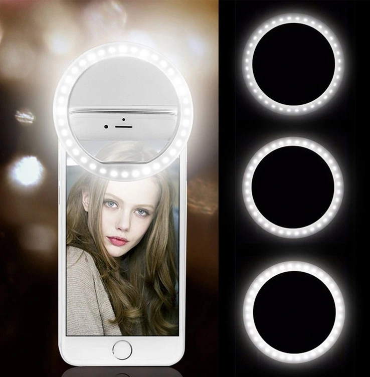 

Selfie Led Ring Light Portable Mobile Selfie Lamp for Iphone 11 12 Clip Lamp Selfie Telephone Lamp Telefon Lens Photography