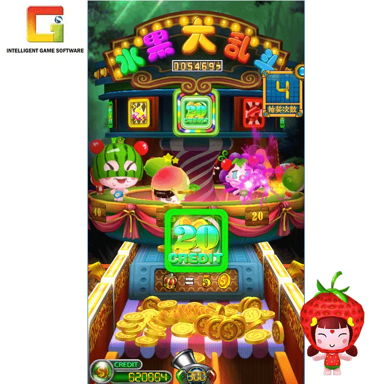 

New Cartoon Coin Pusher 1 2 3 Player Indoor Coin Dozer Arcade Game In Amusement Park, As picture (can be customized)