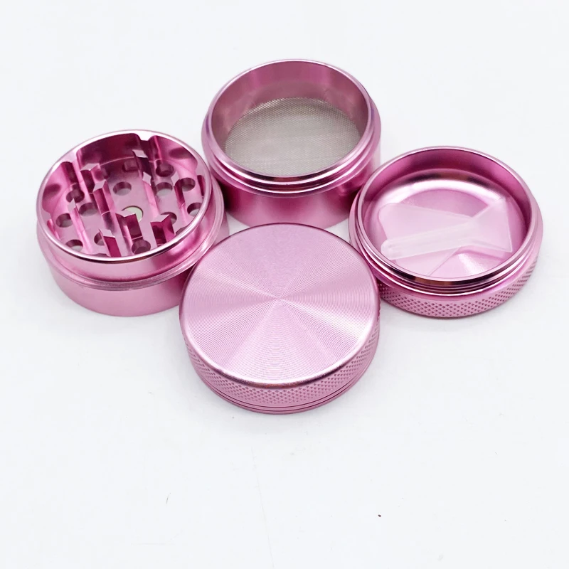 

SHINY Smoke Shops Supplies  4 Layer Aluminium Portable Tobacco Grinders Weed Herb Grinder, 9 colors