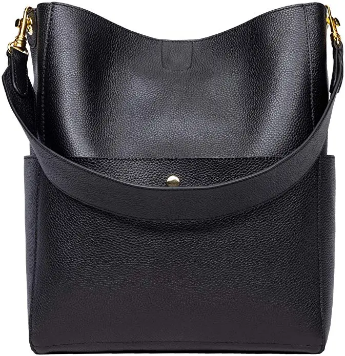 

Gionar RFID Tote Bag Women Designer Handbags Genuine Leather Bucket Purse Crossbody Bags, Brown/ customized
