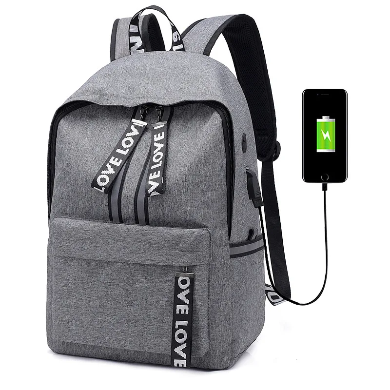 

USB Backpack Charging Shoulder Bag Men Women Outdoor Travel Bag High Capacity College School Backpack