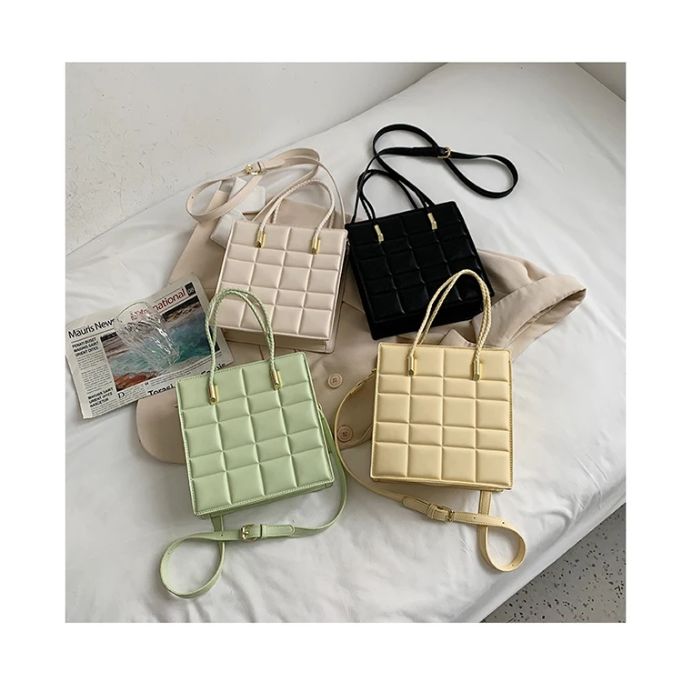 

Grids Hand Bags For Women Simple Wild Solid Color Crossbody Bags Women Summer Small Square Bags Fashion Purses and Handbags sac