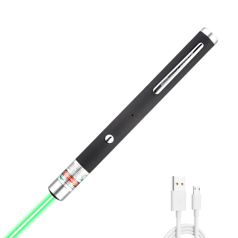 

New USB Rechargable Green Laser Pointer 532nm Lazer Beam Pointer Continuous Line 800-1000 Meters Laser Range Pointer