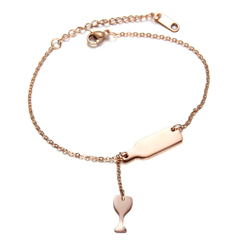 

Fashion Stainless Steel Wine Glass Bracelet Ladies Jewelry Creative Accessories, Picture