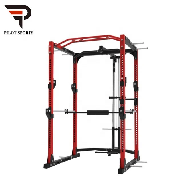 

Pilot Sports Commercial Fitness Gym Equipment Power Half Squat Rack with attachment, Black/silver/green/red/orange