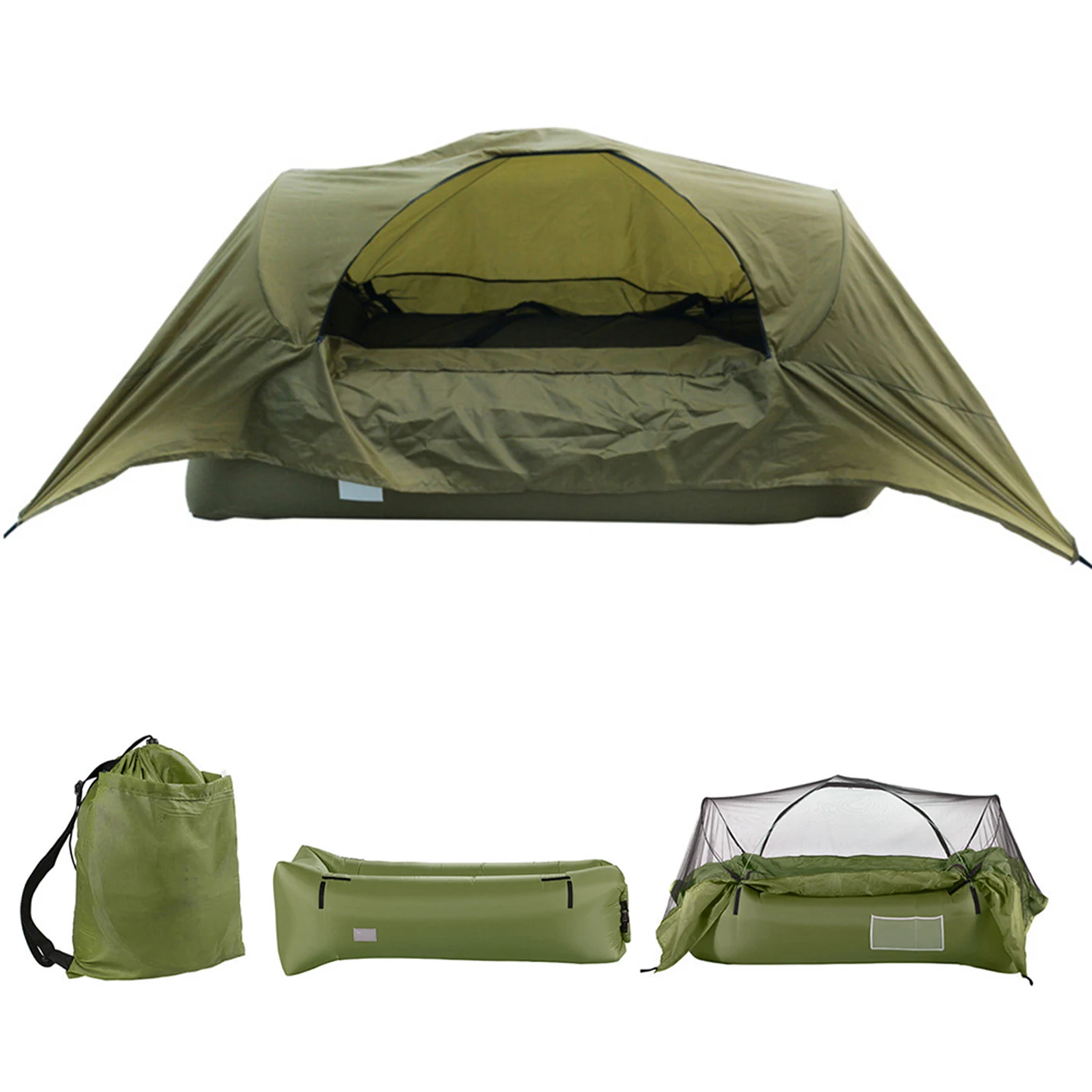 

Portable 2-in-1 Airbed Tent Inflatable Air Sofa with Canopy Outdoor Camping Suspension Tent Air Bed For Backpacking Hiking