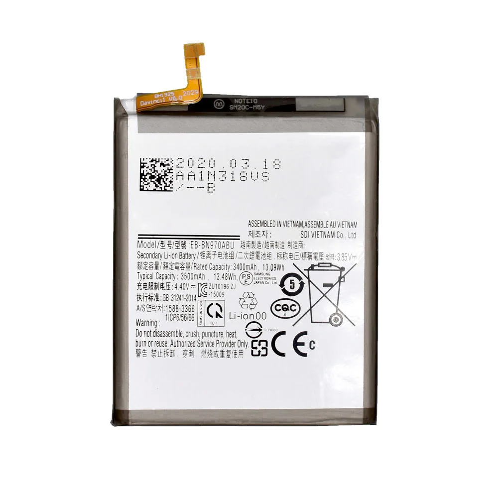 

For Samsung Original Replacement Battery EB-BN970ABU For Galaxy Note 10 Note X Note10 Authentic Phone Battery 3500mAh High capac