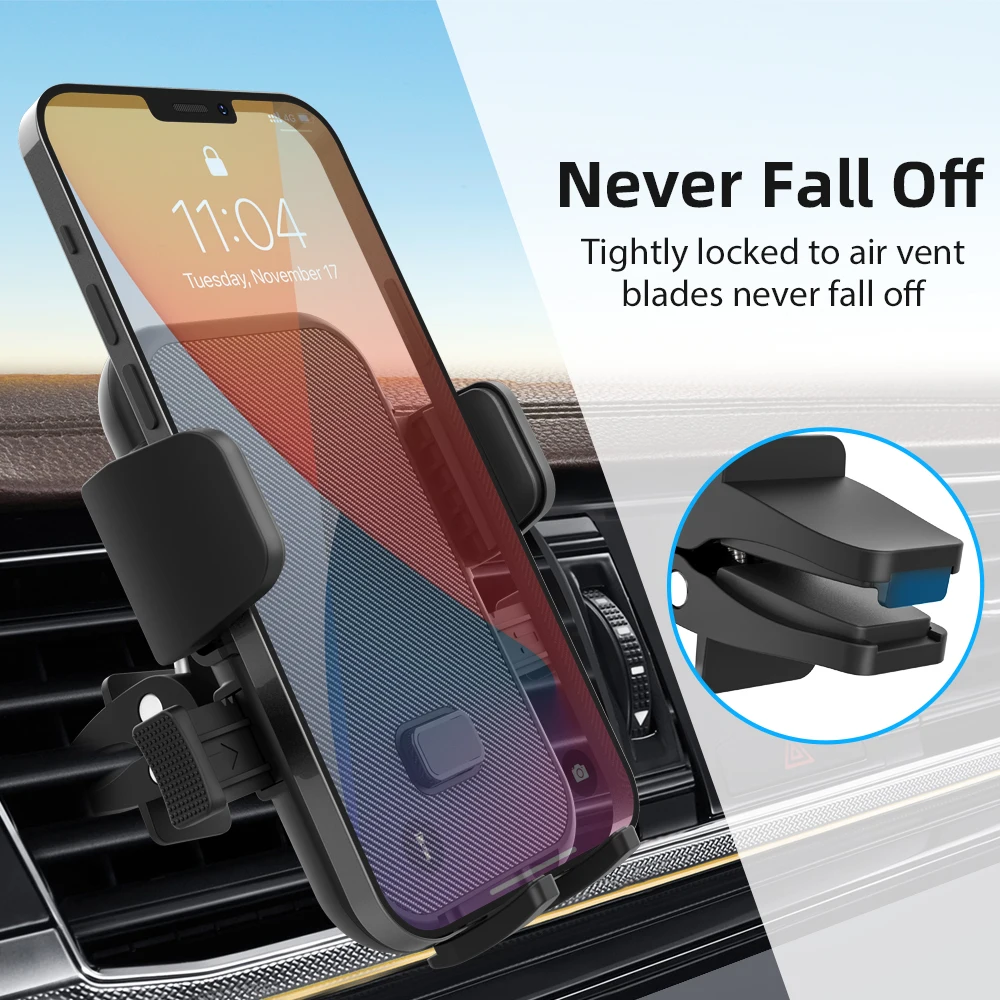 

Taiworld New Product Car Adjustable Air Vent Clip One Touch Car Phone Holder