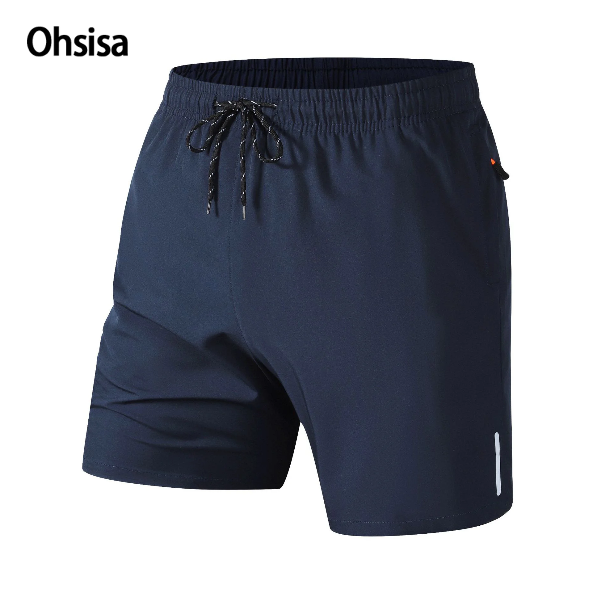 Ohsisa Sports Shorts Zipper Pockets