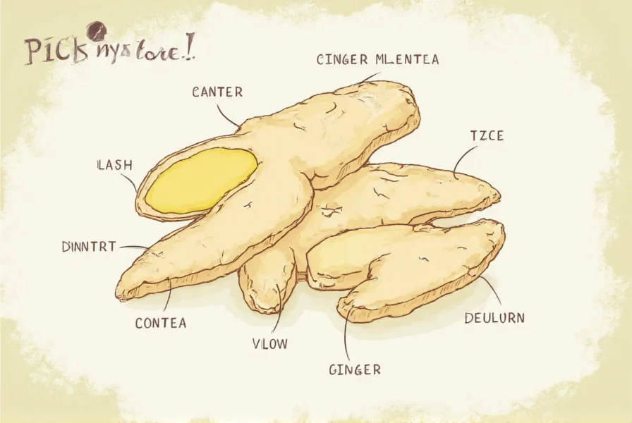 Vergleich von frischem und verdorbenem Ingwer zur korrekten visuellen Identifikation
