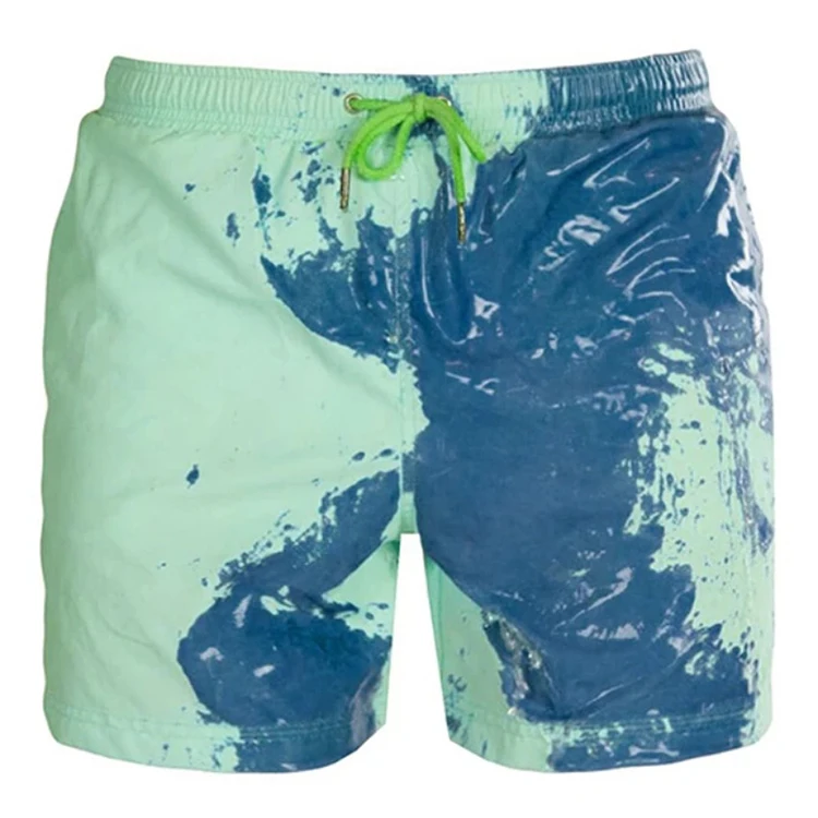 

Men Swim Trunks Shorts Temperature-Sensitive Color Changing Beach Pants, Customized color