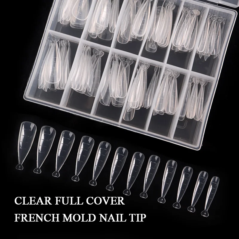 

TSZS Nail Gel Stiletto Shape Nail Form Molds Nail Tips 120 pcs/box Clear UV Gel Tools Extension Forms Custom Logo, Transparent