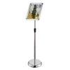 Customized Adjustable Pedestal Sign Stand Floor-Standing Menu Holder Snap Frame Poster Board Display Stand, Round or Straight E