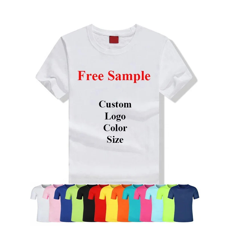 

Free Sample Wholesale High Quality tshirts Customized Men Printing embroidered t-shirt Plain Blank White Cotton Custom t shirt, From 100 pcs / color