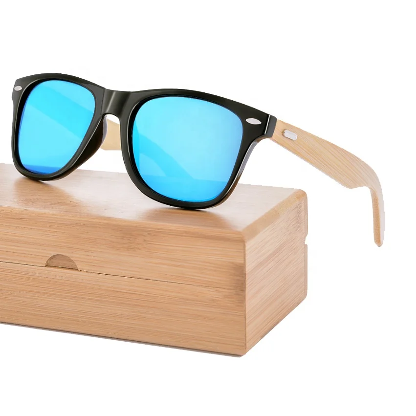 

ECO Friendly Products Wholesale Custom Logo, Unisex Designer Retro Mirror Mens Wooden Custom Polarized Sunglasses Bamboo/
