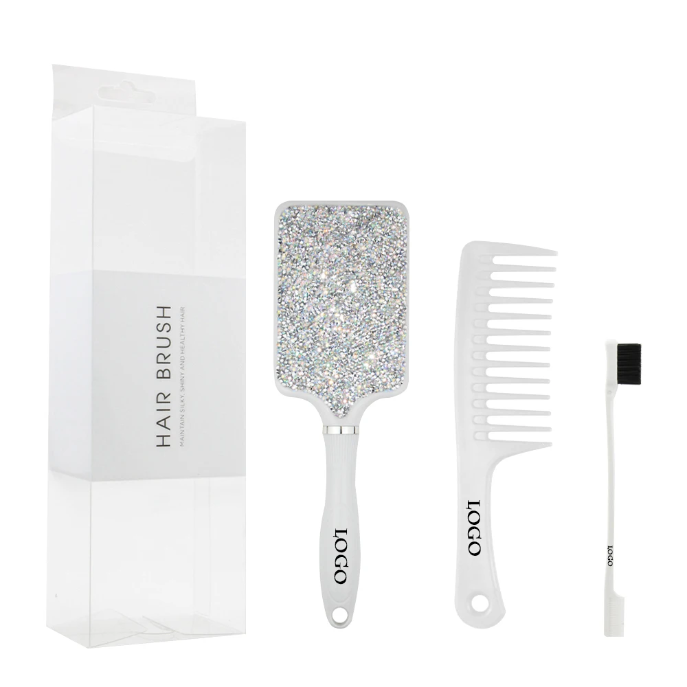 

Masterlee Luxury diamond massage comb white tooth comb edge brushes for perfect comb set