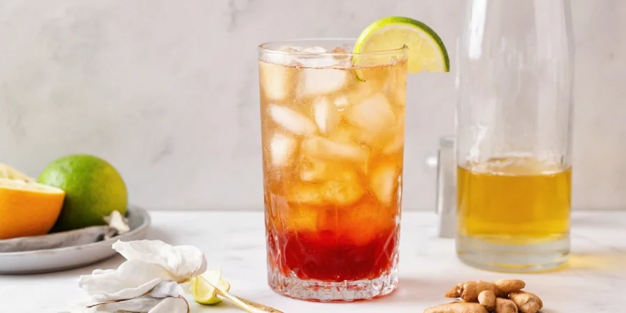 Various spice-infused highballs arranged on a tray