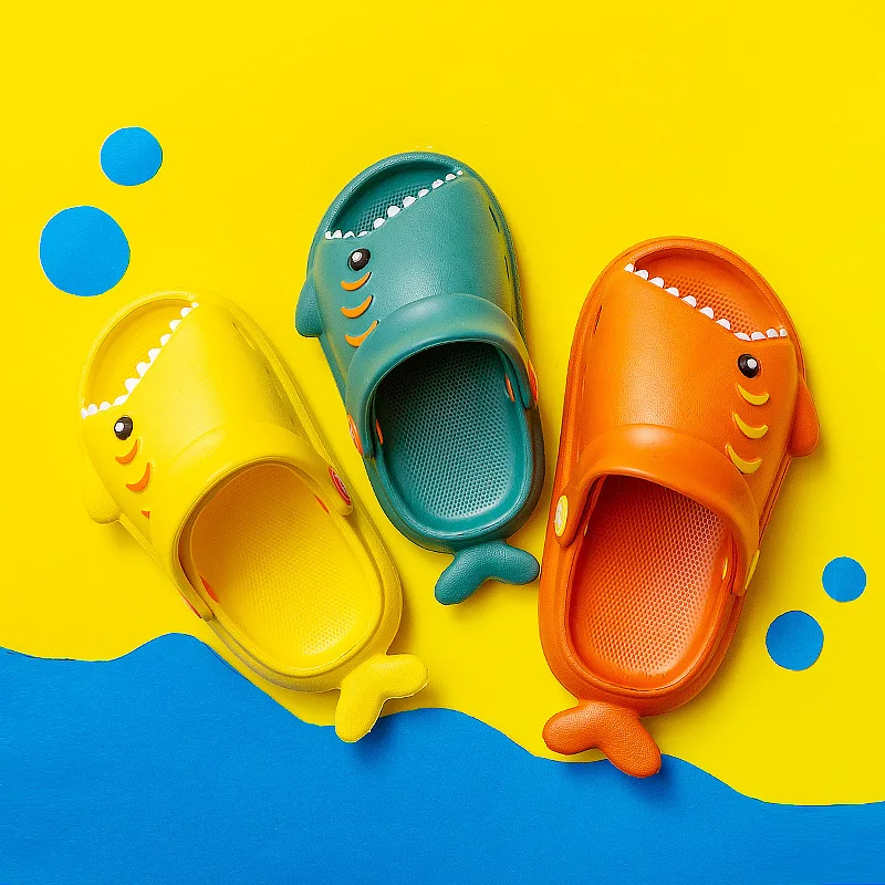 

Summer kids cartoon EVA soft-soled slippers Shark shape can be used as sandals and slippers, As shown