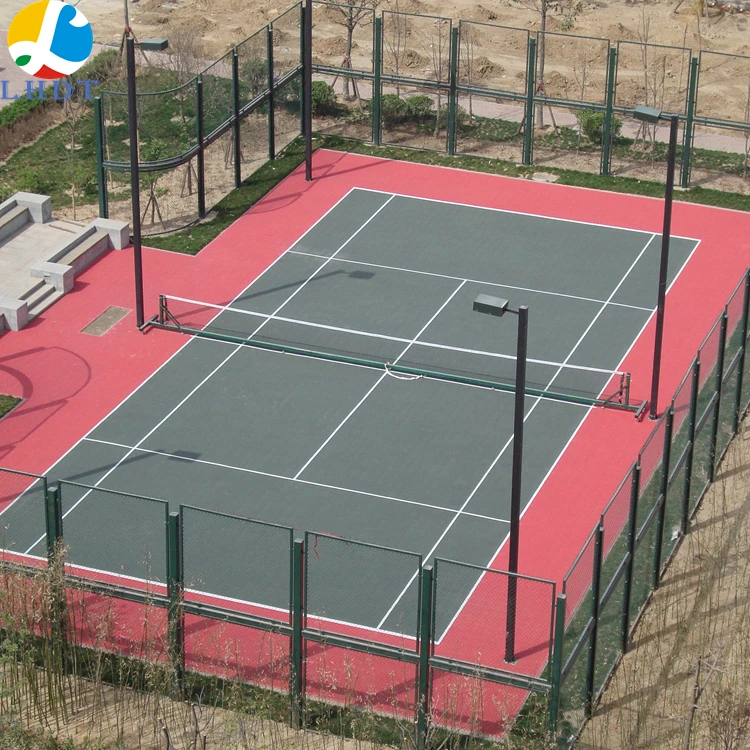 

Linghan Tennis Court flooring tiles interlock outdoor indoor suspended floor square carpets, Black, white, grey, blue, green, yellow, red, orange