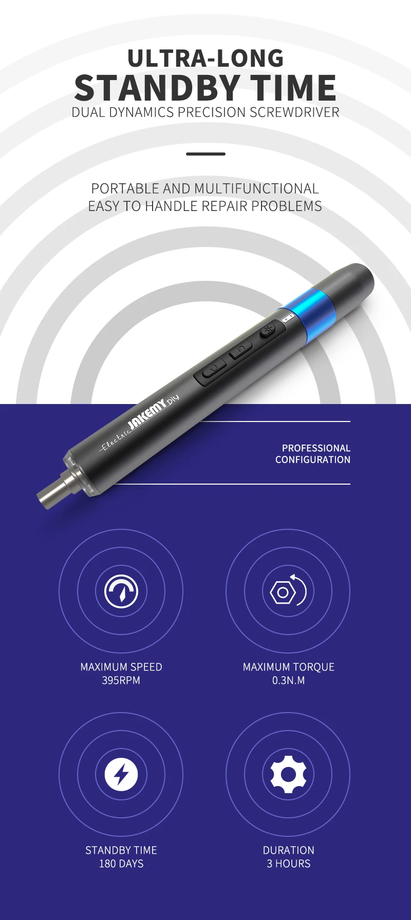 Jakemy Jmy03 Mini Cordless Electric Screwdriver With Removable