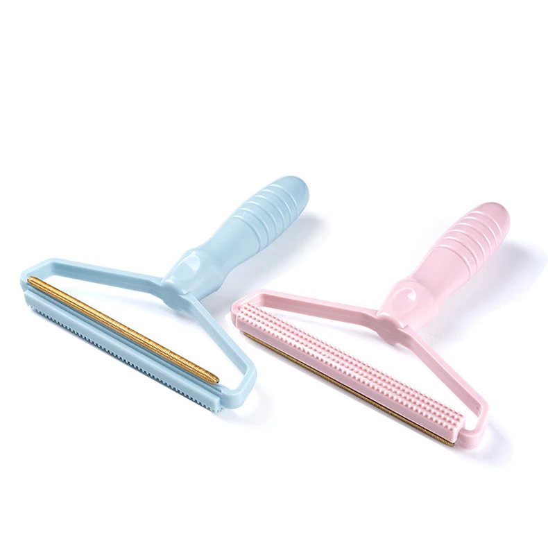 

T156 Portable Lint Remover Fuzz Fabric Shaver Brush Pet Hair Remover Brush Manual Lint Roller Sofa Clothes Cleaning Lint Brush, Pink,blue