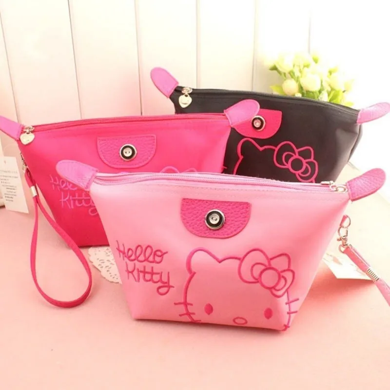 

2020 Hello Kitty Women Cartoon Zipper Plush Makeup Bag Girl Cute Cosmetic Bag Travel Storage Bags Make Up Organizer