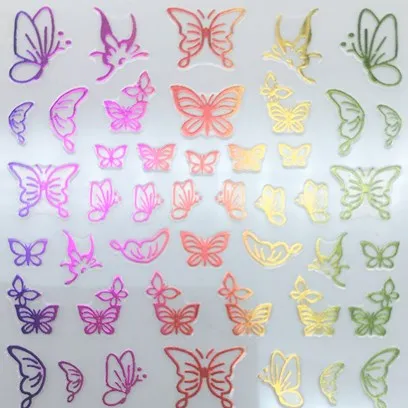 

R333 Reliable Cheap 12Colors Gold Butterfly Sticker Manicure Wraps Nail Art Decal Decoration, As picture show