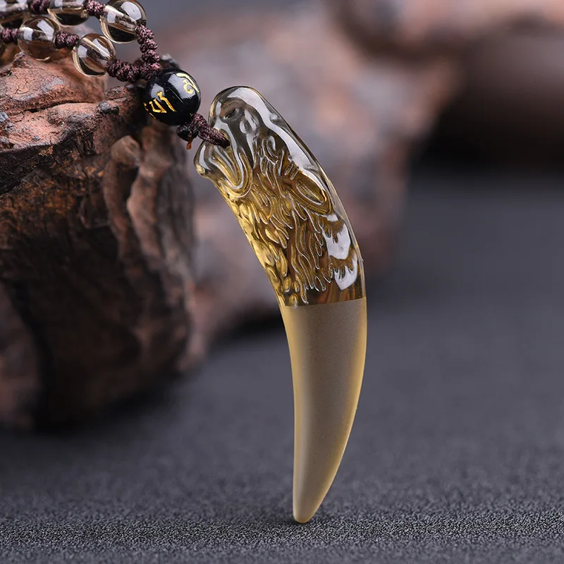 

Spring Summer hot style Natural Obsidian Pendant exaggerated Punk Necklace Lucky Necklace, Gold color