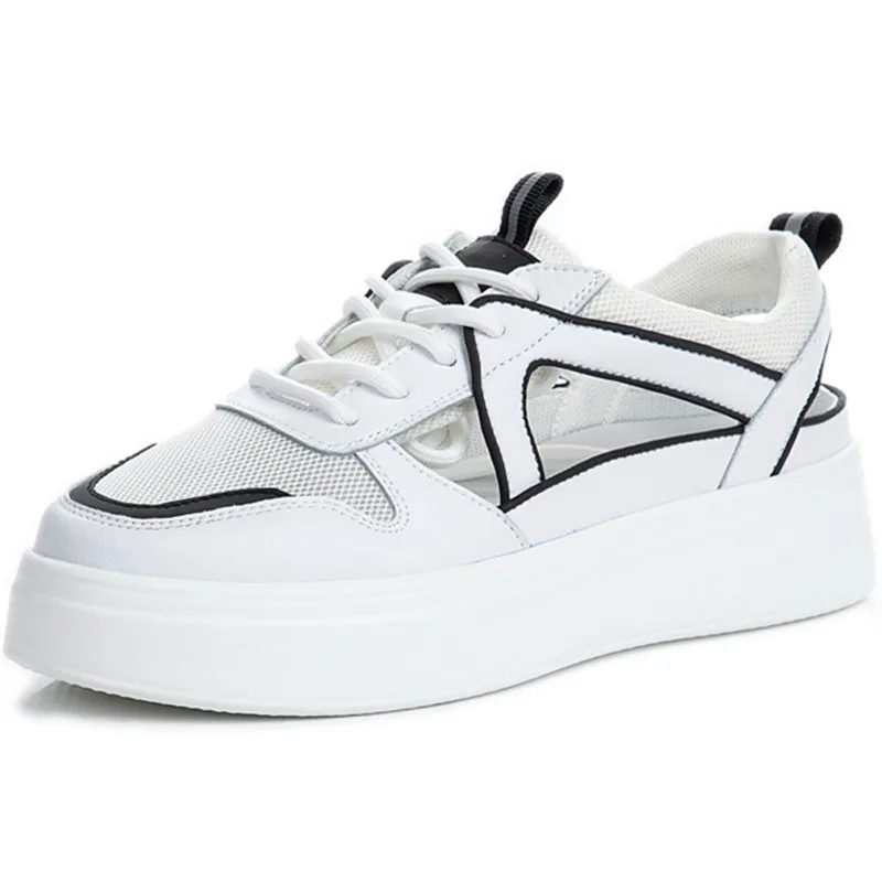 

Chunky Women's Sandals 2020 Summer Fashion Women Beach Platform Sandal Leather Ice Silk Comfortable Casual Woman Shoes
