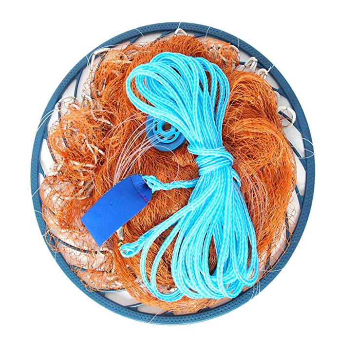 

Factory Price 8ft Fishing Cast Net High Quality Frisbee Fishing Net, Orange