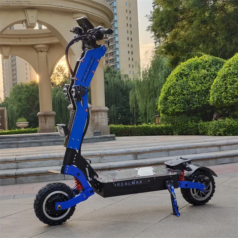 

REALMAX SL11 8000W 60V 11inch fat off Road tyre dual motor foldable e scooter electric scooters for Adults with seat