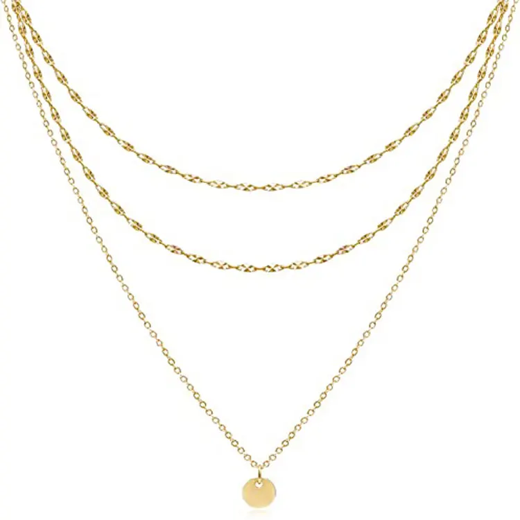 

Best Selling Fashion Charm Necklace Layered Necklace Designer Womens Gold Plated Necklaces, Gold silver