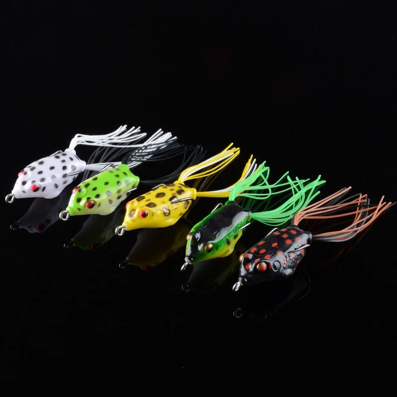 

1Pcs Frog Lure Fishing Lures Treble Hooks 4.2cm/5.8g Topwater Ray Frog Artificial Minnow Crank Strong Artificial Soft Bait