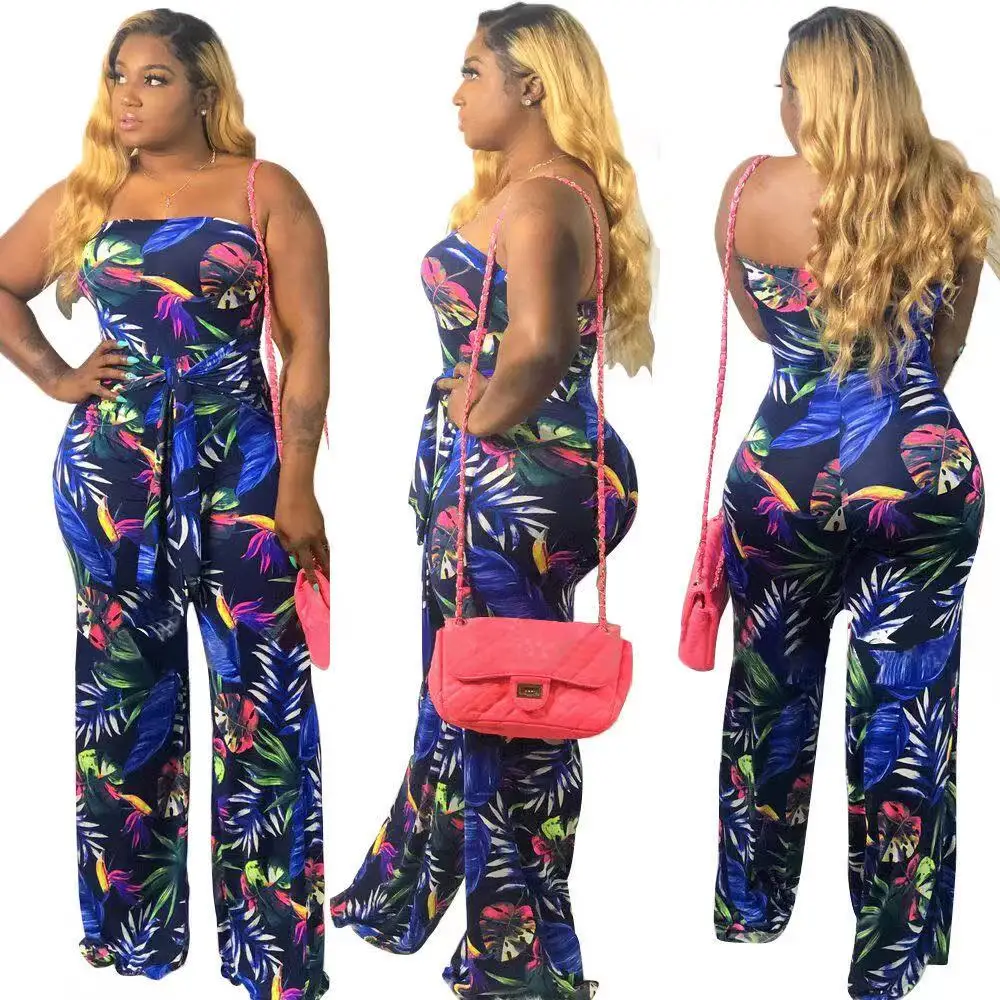 

*GC-86962305 2020 new arrivals wholesale plus size Wholesale sexy fashion women's sleeveless printing Jumpsuit African clothing