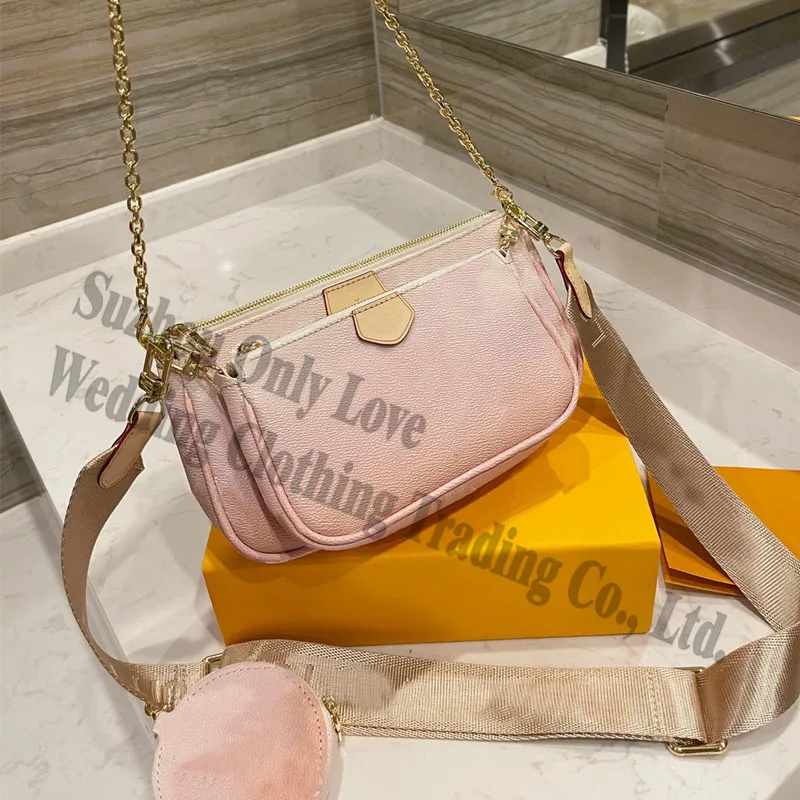 

2021 New Arrival Pink Clutch Real Leather Square One-Shoulder Cross body Bags Flower Letter Characters Purse Handbags Women