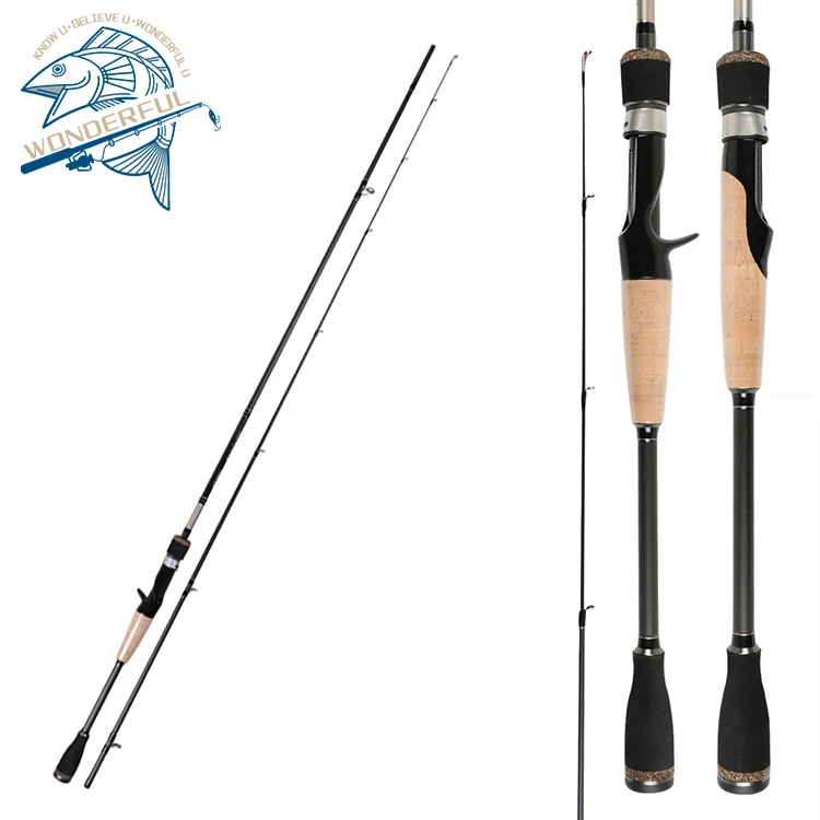 

In Stock 2.1m 2.4m Hard Saltwater Carbon L ML Power Cork Handle Spinning Casting Bass Fishing Rod, 1colors