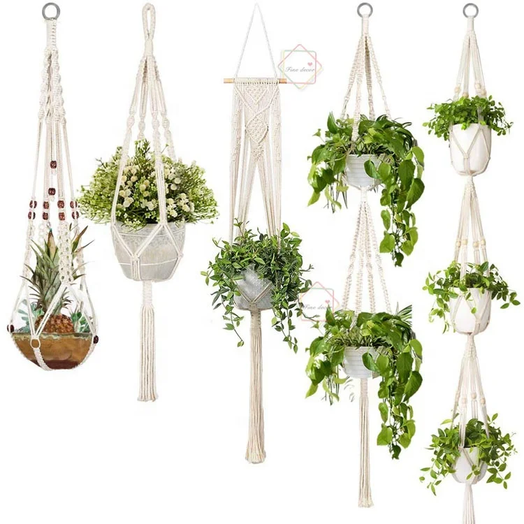 

5-pack macrame planter hangers vasos de plantas de macrame planter wholesale room decor, Different colors