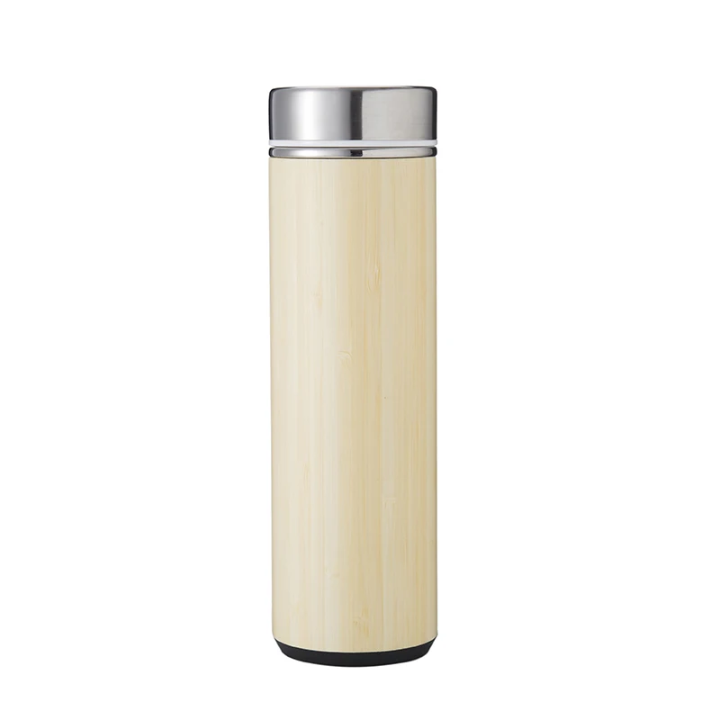 

Everich 2021 BPA Free Bamboo Water Bottles Eco Friendly Wooden Thermos Vacuum Flasks With Stainless Steel Nonslip bottle, Customized