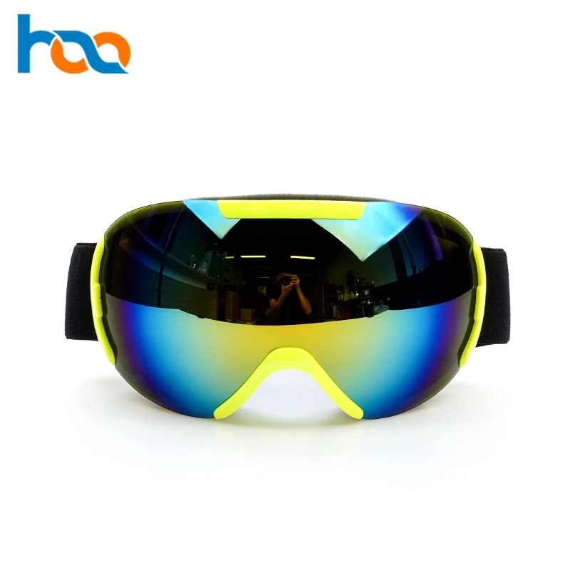 

Cheap Price Custom Logo Interchangeable Strap Yellow Lens Ski Helmet Goggles, Customized