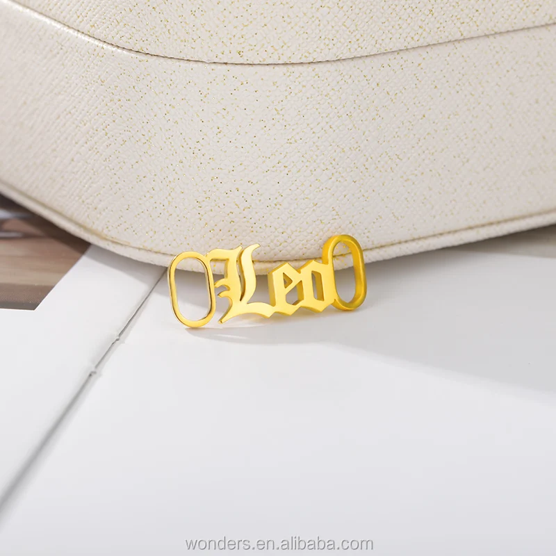 

Custom Charms Name Shoe Lace Charms Stainless Steel Gold Plated Jewelry