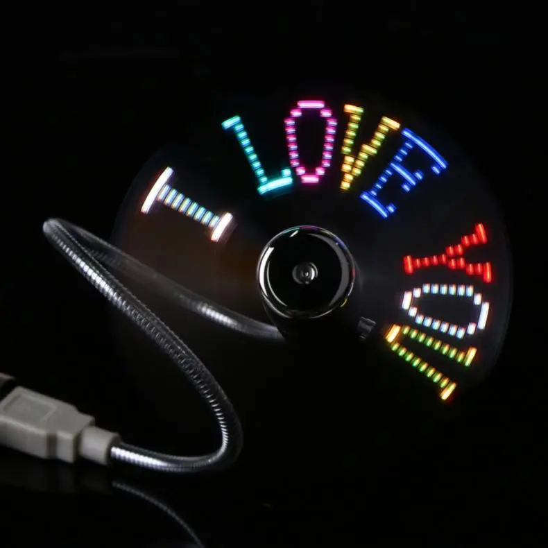 

DIY USB Gadget Mini USB Fan Flexible Programmable LED Cooler Cooling Fan Programming USB Fan LED Light