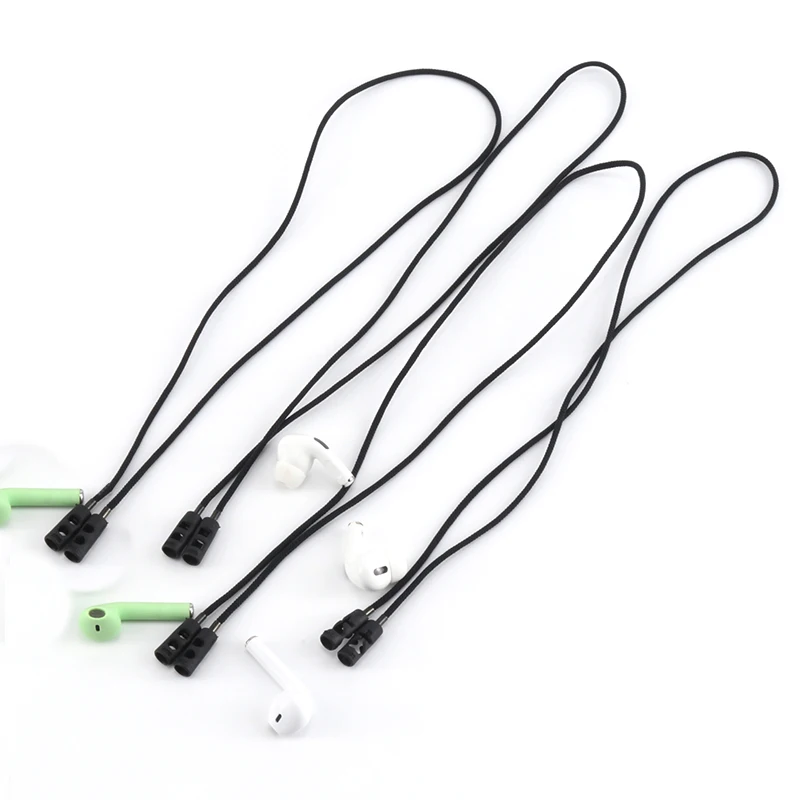

Fashion Anti Lost Magnetic Wireless Headphones Chain Black Nylon Rope Earphones Strap Geometric Earbuds Earpods Holder Necklace