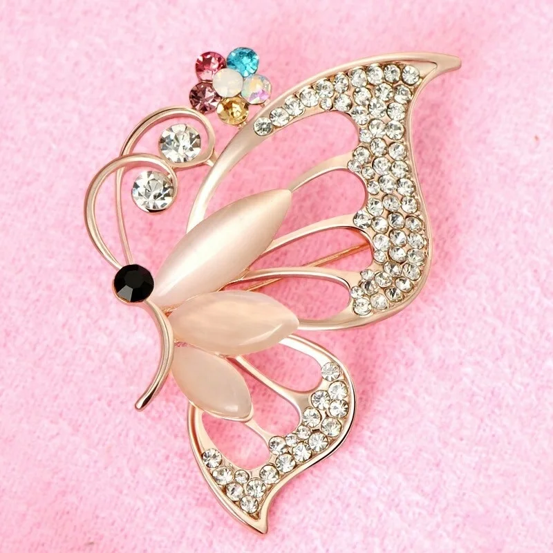 

PUSHI fashion korean rhinestone brooch beautiful high quality jewelry for ladies butterfly brooch