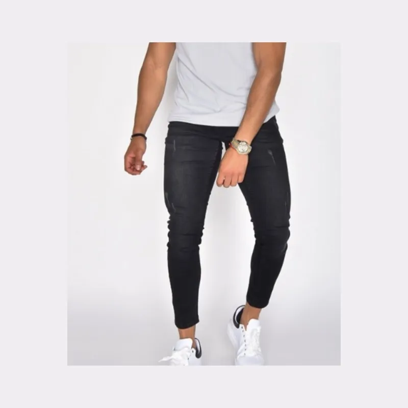 

Hot selling men super skinny jeans male denim ripped pants jeans for men, Blue,black