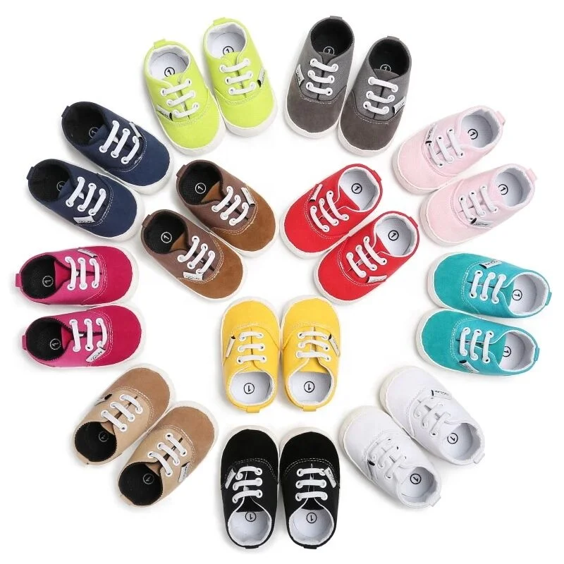 

Hard Sole Candy Newborn Kids Girls Toddler Boys Casual Baby Canvas Sneakers