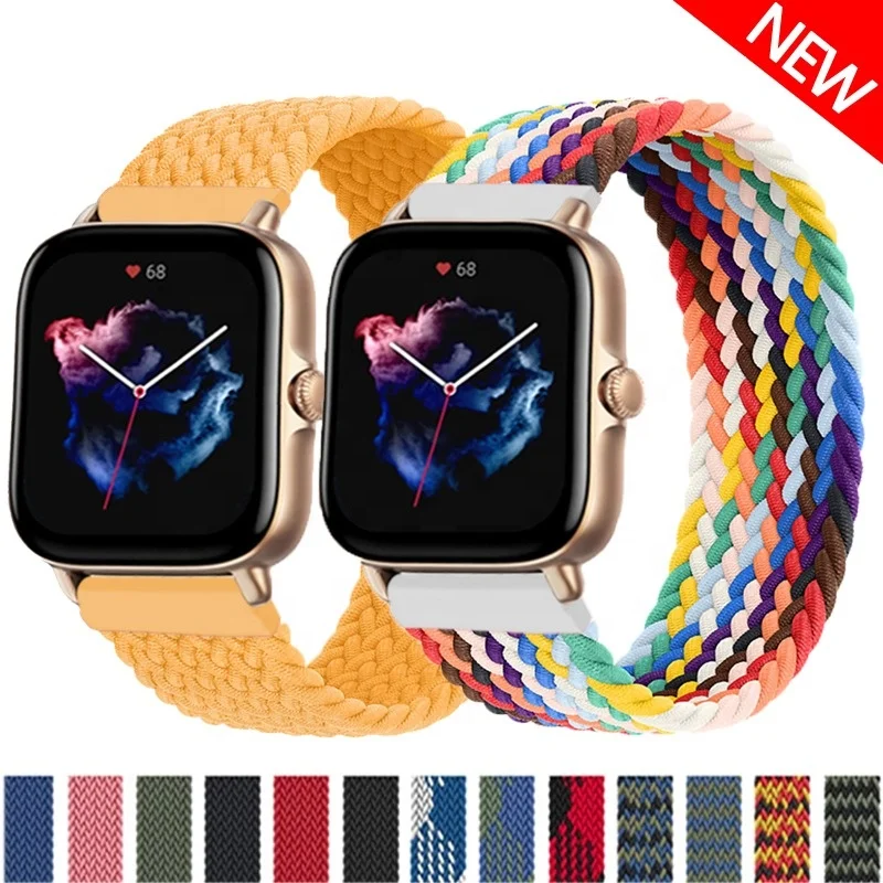 

Nylon Braided Solo Loop Breathable Strap, 44mm 40mm 38mm 42mm Elastic Correa Smart Watch Band for Apple Iwatch Applewatch