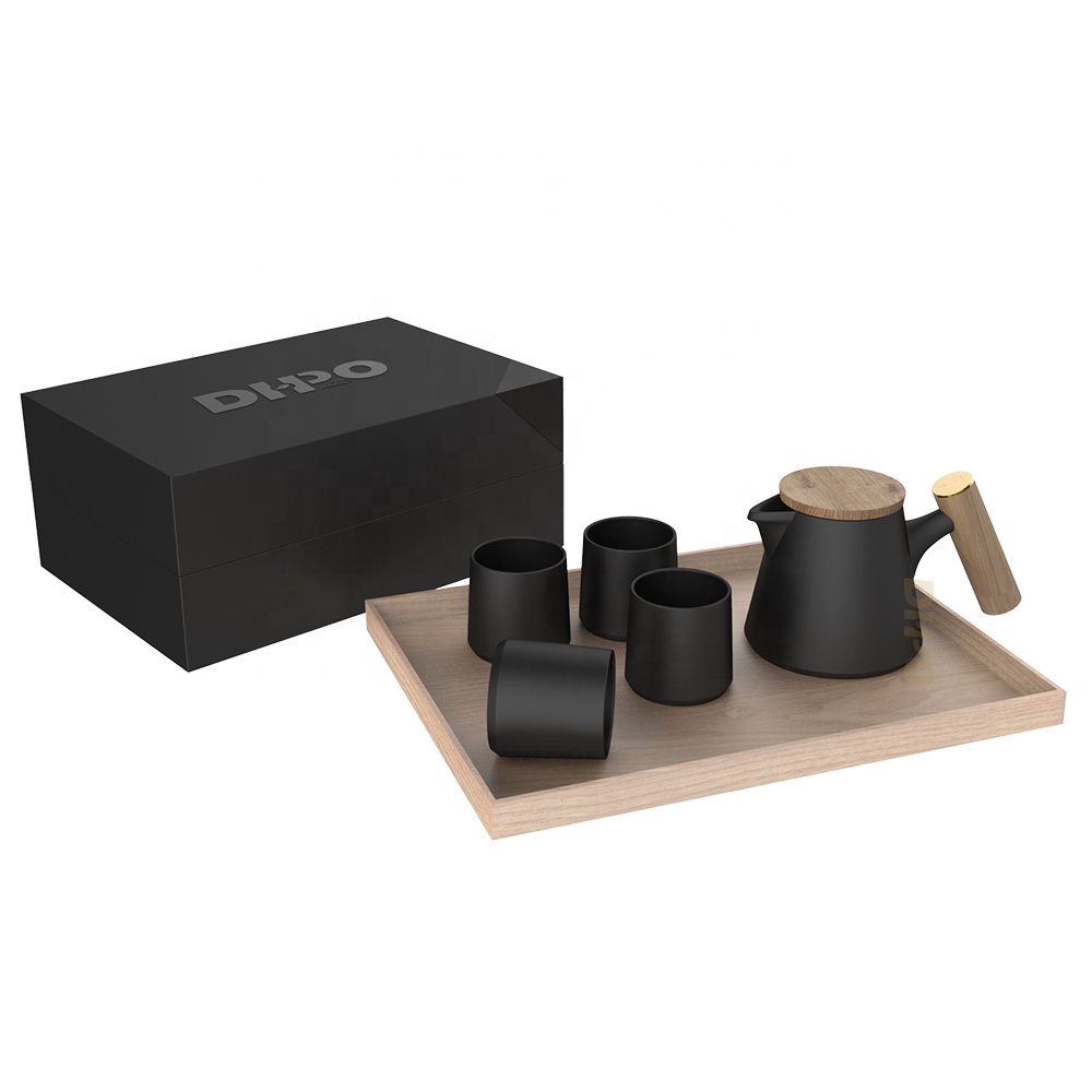 

DHPO ceramic tea set teapot and cup set wooden lid, Customized color