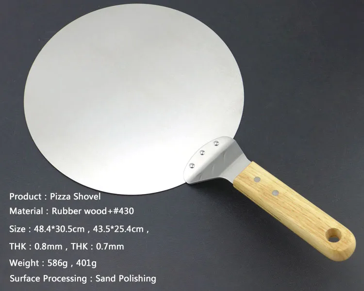 Rubber wood and #430 Handle 2 Pieces Pizza Shovel