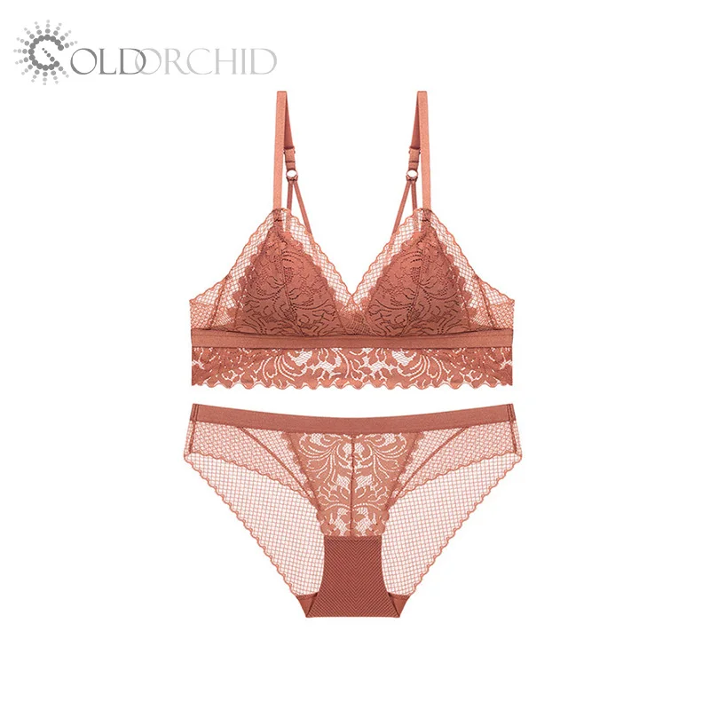 

Wholesale high quality woman sexy lace transparent ladies bra set underwear panties