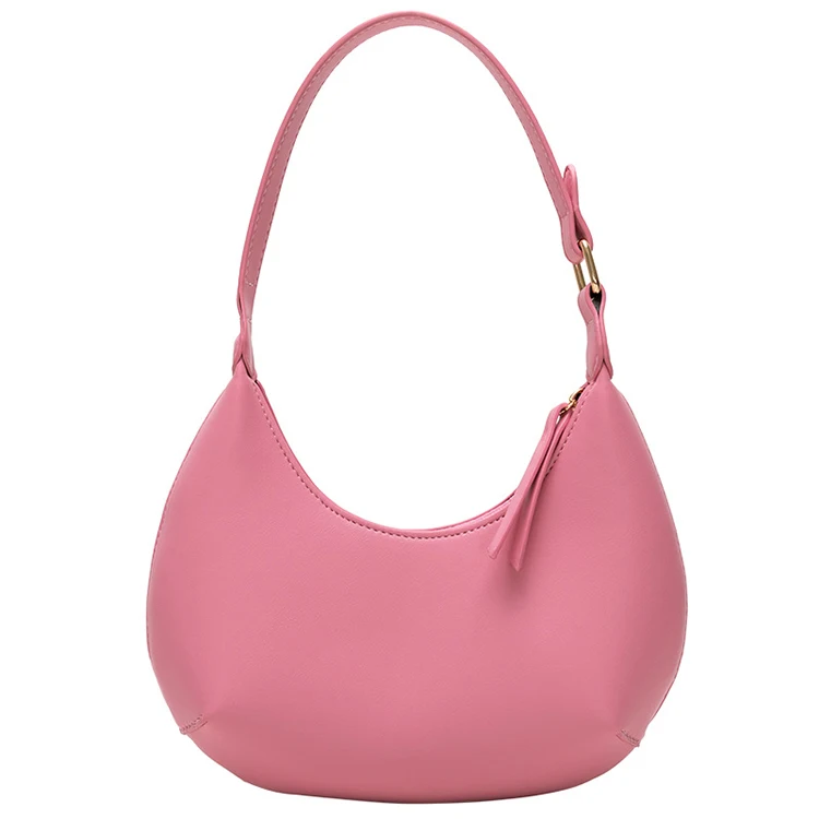 

EM926 High quality custom trendy one-shoulder half moon underarm handbag ladies 2021 pu leather bag for women
